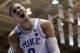 Duke's Jayson Tatum (0) reacts following a play against Florida State during the second half of an NCAA college basketball game in Durham, N.C., Tuesday, Feb. 28, 2017. Duke won 75-70. (AP Photo/Gerry Broome)