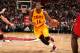MIAMI, FL - MARCH 4: DeAndre Liggins #14 of the Cleveland Cavaliers handles the ball during the game against the Miami Heat on March 4, 2017 at AmericanAirlines Arena in Miami, Florida. NOTE TO USER: User expressly acknowledges and agrees that, by downloading and or using this Photograph, user is consenting to the terms and conditions of the Getty Images License Agreement. Mandatory Copyright Notice: Copyright 2017 NBAE (Photo by Issac Baldizon/NBAE via Getty Images)