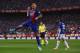 Barcelona's forward Paco Alcacer celebrates after scoring during the Spanish Copa del Rey (King's Cup) final football match FC Barcelona vs Deportivo Alaves at the Vicente Calderon stadium in Madrid on May 27, 2017. / AFP PHOTO / Josep LAGO (Photo credit should read JOSEP LAGO/AFP/Getty Images)