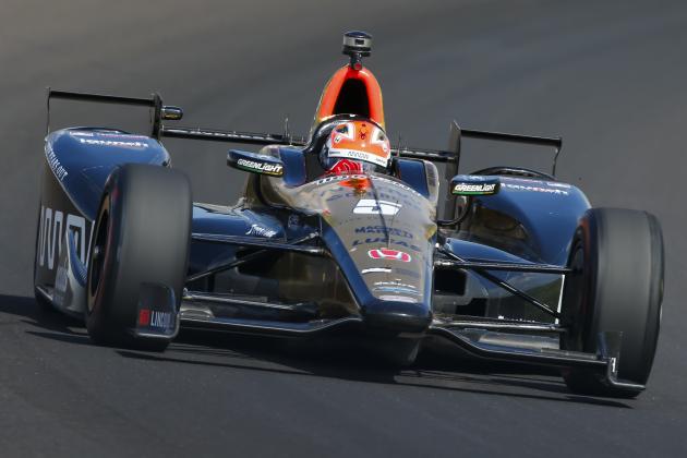 INDIANAPOLIS, IN - MAY 18: James Hinchcliffe is seen during practice for the Indianapolis 500 at Indianapolis Motor Speedway on May 18, 2017 in Indianapolis, In. (Photo by Michael Hickey/Getty Images)