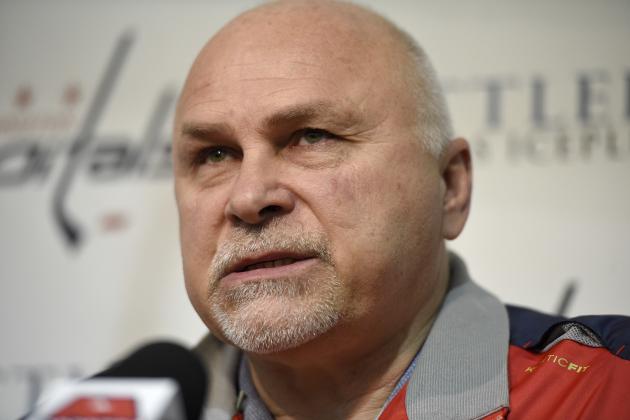 Washington Capitals head coach Barry Trotz talks during an NHL hockey final media availability session, Thursday, May 12, 2016, in Arlington, Va. (AP Photo/Nick Wass)