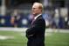 New York Giants owner John Mara stands on the field watching the team warm up before an NFL football game against the Dallas Cowboys on Sunday Sept. 11, 2016, in Arlington, Texas. (AP Photo/Michael Ainsworth)
