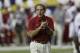 Alabama head coach Nick Saban watches his team warm up before the first half of the Southeastern Conference championship NCAA college football game between Alabama and Florida, Saturday, Dec. 3, 2016, in Atlanta.(AP Photo/John Bazemore)