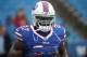 ORCHARD PARK, NY - NOVEMBER 27: James Ihedigbo #27 of the Buffalo Bills warms up before the start of NFL game action against the Jacksonville Jaguars at New Era Field on November 27, 2016 in Orchard Park, New York. (Photo by Tom Szczerbowski/Getty Images)
