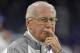 FILE - In this Dec. 28, 2016, file photo, Kansas State coach Bill Snyder watches his team warm up for the Texas Bowl NCAA college football game against Texas A&M, in Houston. Hall of Fame coach Bill Snyder has been diagnosed with throat cancer, though treatments are going well and he says in a statement that he expects to be on the field for spring practice in March. The 77-year-old Snyder addressed his health in a statement Monday, Feb. 13, 2017, after rumors began circling that he was seeking treatment for an undisclosed illness.(AP Photo/Eric Christian Smith)
