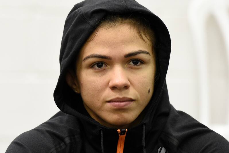 RIO DE JANEIRO, BRAZIL - JUNE 03: Claudia Gadelha of Brazil relaxes in her locker room prior to her bout against Karolina Kowalkiewicz of Poland during the UFC 212 event at Jeunesse Arena on June 3, 2017 in Rio de Janeiro, Brazil. (Photo by Mike Roach/Zuffa LLC/Zuffa LLC via Getty Images)