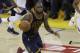 Cleveland Cavaliers forward LeBron James (23) against the Golden State Warriors during the second half of Game 1 of basketball's NBA Finals in Oakland, Calif., Thursday, June 1, 2017. (AP Photo/Marcio Jose Sanchez)