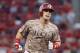 Cincinnati Reds' Scooter Gennett runs the bases after hitting a two-run home run off St. Louis Cardinals relief pitcher John Gant in the fourth inning of a baseball game, Tuesday, June 6, 2017, in Cincinnati. (AP Photo/John Minchillo)