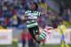 Sporting's forward Gelson Martins falls on the field during the Portuguese league football match Arouca FC vs Sporting CP at the Arouca Municipal stadium in Arouca on April 2, 2017. / AFP PHOTO / MIGUEL RIOPA (Photo credit should read MIGUEL RIOPA/AFP/Getty Images)