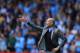 WATFORD, ENGLAND - MAY 21: Manchester City manager Pep Guardiola gives instructions during the Premier League match between Watford and Manchester City at Vicarage Road on May 21, 2017 in Watford, England. (Photo by Richard Heathcote/Getty Images)
