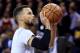 CLEVELAND, OH - JUNE 07: Stephen Curry #30 of the Golden State Warriors warms up before Game 3 of the 2017 NBA Finals against the Cleveland Cavaliers at Quicken Loans Arena on June 7, 2017 in Cleveland, Ohio. NOTE TO USER: User expressly acknowledges and agrees that, by downloading and or using this photograph, User is consenting to the terms and conditions of the Getty Images License Agreement. (Photo by Ronald Martinez/Getty Images)