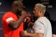 Derrick Lewis (left) and Mark Hunt