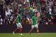 Mexico's Hirving Lozano (R) celebrates a goal he scored during their World Cup 2018 CONCACAF qualifiers football match against Honduras in Mexico City, on June 8, 2017. / AFP PHOTO / ALFREDO ESTRELLA (Photo credit should read ALFREDO ESTRELLA/AFP/Getty Images)