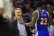CLEVELAND, OH - JUNE 09: Steve Kerr of the Golden State Warriors reacts against the Cleveland Cavaliers in Game 4 of the 2017 NBA Finals at Quicken Loans Arena on June 9, 2017 in Cleveland, Ohio. NOTE TO USER: User expressly acknowledges and agrees that, by downloading and or using this photograph, User is consenting to the terms and conditions of the Getty Images License Agreement. (Photo by Ronald Martinez/Getty Images)