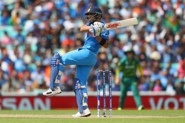 LONDON, ENGLAND - JUNE 11:  Virat Kohli of India in action during the ICC Champions trophy cricket match between India and South Africa at The Oval in London on June 11, 2017  (Photo by Clive Rose/Getty Images)