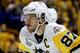 NASHVILLE, TN - JUNE 11: Sidney Crosby #87 of the Pittsburgh Penguins looks on against the Nashville Predators during the first period in Game Six of the 2017 NHL Stanley Cup Final at the Bridgestone Arena on June 11, 2017 in Nashville, Tennessee. (Photo by Bruce Bennett/Getty Images)