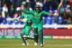 CARDIFF, WALES - JUNE 12: Sarfraz Ahmed (R) of Pakistan celebrates with Mohammad Amir (L) after hitting the winning runs and victory by 3 wickets during the ICC Champions Trophy match between Sri Lanka and Pakistan at the SWALEC Stadium on June 12, 2017 in Cardiff, Wales. (Photo by Michael Steele/Getty Images)