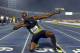 TOPSHOT - Usain Bolt (C) of Jamaica reacts after winning his final race in home country during the Racers Grand Prix at the national stadium in Kingston, Jamaica, on June 10, 2017.
Bolt partied with his devoted fans in an emotional farewell at the National Stadium on June 10 as he ran his final race on Jamaican soil.
Bolt is retiring in August following the London World Championships. / AFP PHOTO / Jewel SAMAD (Photo credit should read JEWEL SAMAD/AFP/Getty Images)