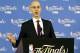 NBA Commissioner Adam Silver speaks at a news conference before Game 1 of basketball's NBA Finals between the Golden State Warriors and the Cleveland Cavaliers in Oakland, Calif., Thursday, June 1, 2017. (AP Photo/Jeff Chiu)