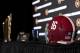 TAMPA, FL - JANUARY 8: A general view of the Alabama Crimson Tide Helmet during the Head Coaches News Confernce before the College Football Playoff National Championship Game at Tampa Convention Center on January 8, 2017 in Tampa, Florida. (Photo by Don Juan Moore/Getty Images)