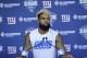 New York Giants' Odell Beckham, Jr. talks to reporters after a NFL football practice in East Rutherford, N.J., Tuesday, June 13, 2017. (AP Photo/Seth Wenig)