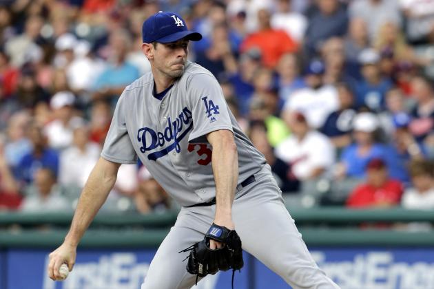 Los Angeles Dodgers starting pitcher Brandon McCarthy delivers in the first inning of the team's baseball game against the Cleveland Indians, Wednesday, June 14, 2017, in Cleveland. (AP Photo/Tony Dejak)