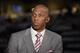 SAN ANTONIO, TX - MAY 22: ESPN Analyst, Chauncey Billups does a segment before Game Four of the Western Conference Finals between the Golden State Warriors and the San Antonio Spurs during the 2017 NBA Playoffs on MAY 22, 2017 at the AT&T Center in San Antonio, Texas. NOTE TO USER: User expressly acknowledges and agrees that, by downloading and or using this photograph, user is consenting to the terms and conditions of the Getty Images License Agreement. Mandatory Copyright Notice: Copyright 2017 NBAE (Photos by David Dow/NBAE via Getty Images)
