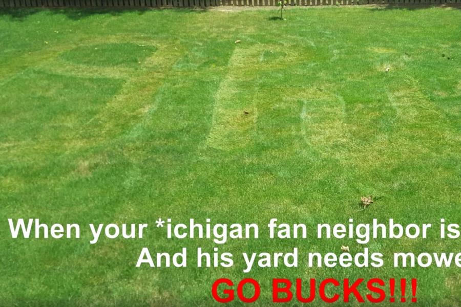 Buckeyes Fan Mows Ohio Into Michigan Fan Neighbor S Yard While He S Away Bleacher Report Latest News Videos And Highlights