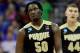 KANSAS CITY, MO - MARCH 23: Caleb Swanigan #50 of the Purdue Boilermakers reacts against the Kansas Jayhawks during the 2017 NCAA Men's Basketball Tournament Midwest Regional at Sprint Center on March 23, 2017 in Kansas City, Missouri. (Photo by Jamie Squire/Getty Images)