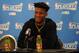 CHICAGO, IL - APRIL 28: Jimmy Butler #21 of the Chicago Bulls talks to the media during a press conference after Game Six of the Eastern Conference Quarterfinals against the Boston Celtics during the 2017 NBA Playoffs on April 28, 2017 at the United Center in Chicago, Illinois. NOTE TO USER: User expressly acknowledges and agrees that, by downloading and or using this photograph, user is consenting to the terms and conditions of the Getty Images License Agreement. Mandatory Copyright Notice: Copyright 2017 NBAE (Photo by Randy Belice/NBAE via Getty Images)