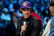 BROOKLYN, NY - JUNE 22:   Lonzo Ball talks to the media after being the second overall pick by the Los Angeles Lakers in the 2017 NBA Draft on June 22, 2017 at Barclays Center in Brooklyn, New York. NOTE TO USER: User expressly acknowledges and agrees that, by downloading and or using this photograph, User is consenting to the terms and conditions of the Getty Images License Agreement. Mandatory Copyright Notice: Copyright 2017 NBAE (Photo by Jesse D. Garrabrant/NBAE via Getty Images)