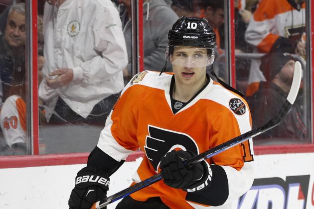 Philadelphia Flyers' Brayden Schenn in action during the third period of an NHL hockey game against the New York Islanders, Thursday, March 30, 2017, in Philadelphia. The Flyers won 6-3. (AP Photo/Chris Szagola)