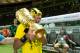 BERLIN, GERMANY - MAY 27: Pierre-Emerick Aubameyang of Dortmund celebrates with the trophy after winning the DFB Cup final match between Eintracht Frankfurt and Borussia Dortmund at Olympiastadion on May 27, 2017 in Berlin, Germany. (Photo by TF-Images/Getty Images)