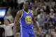 Golden State Warriors' Draymond Green (23) reacts to play against the San Antonio Spurs during the first half in Game 4 of the NBA basketball Western Conference finals, Monday, May 22, 2017, in San Antonio. (AP Photo/Eric Gay)