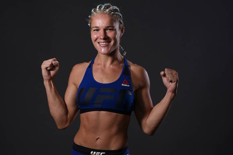 OKLAHOMA CITY, OK - JUNE 25: Felice Herrig poses for a portrait backstage after her victory over Justine Kish during the UFC Fight Night event at the Chesapeake Energy Arena on June 25, 2017 in Oklahoma City, Oklahoma. (Photo by Brandon Magnus/Zuffa LLC/Zuffa LLC via Getty Images)