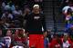NEW YORK, NY - JUNE 25: Kenyon Martin #4 of Trilogy reacts from the bench against the Killer 3s during week one of the BIG3 three on three basketball league at Barclays Center on June 25, 2017 in New York City. (Photo by Mike Stobe/Getty Images)