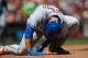 SAN FRANCISCO, CA - JUNE 25: Michael Conforto #30 of the New York Mets reacts after getting hit by a pitch during the fifth inning against the San Francisco Giants at AT&T Park on June 25, 2017 in San Francisco, California. The New York Mets defeated the San Francisco Giants 8-2. (Photo by Jason O. Watson/Getty Images)