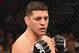 LAS VEGAS, NV - JANUARY 31: Nick Diaz battles Anderson Silva (not pictured) in their middleweight bout during the UFC 183 event at the MGM Grand Garden Arena on January 31, 2015 in Las Vegas, Nevada. (Photo by Josh Hedges/Zuffa LLC/Zuffa LLC via Getty Images)