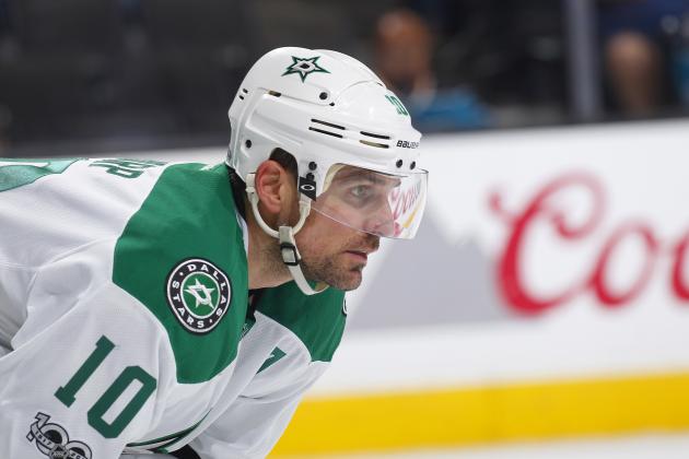 SAN JOSE, CA - MARCH 12: Patrick Sharp #10 of the Dallas Stars looks on during the game against the San Jose Sharks at SAP Center on March 12, 2017 in San Jose, California. (Photo by Rocky W. Widner/NHL/Getty Images)