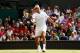 LONDON, ENGLAND - JULY 04: Roger Federer of Switzerland plays a forehand during the Gentlemen's Singles first round match against Alexandr Dolgopolov of Ukraine on day two of the Wimbledon Lawn Tennis Championships at the All England Lawn Tennis and Croquet Club on July 4, 2017 in London, England. (Photo by Michael Steele/Getty Images)