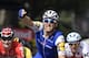 Germany's Marcel Kittel celebrates as he crosses the finish line ahead of Germany's Andre Greipel (L) AND Norway's Alexander Kristoff during the 216 km sixth stage of the 104th edition of the Tour de France cycling race on July 6, 2017 between Vesoul and Troyes. / AFP PHOTO / Jeff PACHOUD (Photo credit should read JEFF PACHOUD/AFP/Getty Images)