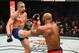 LAS VEGAS, NV - JULY 08: (L-R) Robert Whittaker of New Zealand kicks Yoel Romero of Cuba in their interim UFC middleweight championship bout during the UFC 213 event at T-Mobile Arena on July 8, 2017 in Las Vegas, Nevada. (Photo by Josh Hedges/Zuffa LLC/Zuffa LLC via Getty Images)