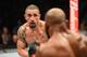 LAS VEGAS, NV - JULY 08: (L-R) Robert Whittaker of New Zealand squares off with Yoel Romero of Cuba in their interim UFC middleweight championship bout during the UFC 213 event at T-Mobile Arena on July 8, 2017 in Las Vegas, Nevada. (Photo by Josh Hedges/Zuffa LLC/Zuffa LLC via Getty Images)