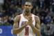 FILE - In this Feb. 3, 2016, file photo, Miami Heat forward Chris Bosh (1) reacts to a call during the second half of an NBA basketball game against the Dallas Mavericks, in Dallas. Bosh was dealing with more than one blood clot earlier this year, and said Wednesday, Sept. 21, 2016, that he felt written off when Miami Heat team doctors advised him that the situation would likely be career-ending. (AP Photo/LM Otero, File)