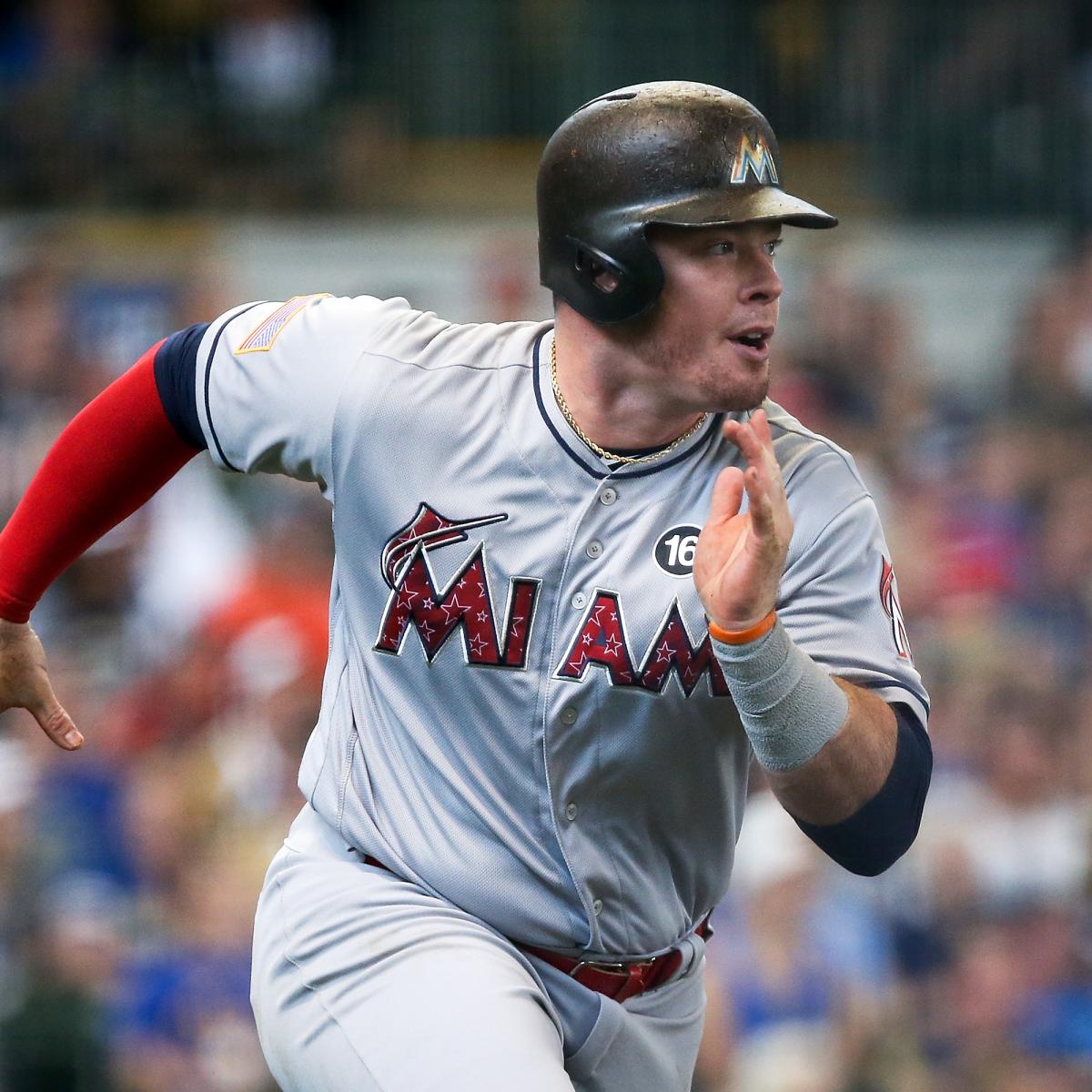 Marlins 25th Anniversary Game-Used Jersey & Cap: Justin Bour- Size