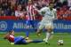 Real Madrid's Croatian midfielder Mateo Kovacic (R) vies with Sporting Gijon's Croatian forward Duje Cop during the Spanish league football match Real Sporting de Gijon vs Real Madrid CF at El Molinon stadium in Gijon on April 15, 2017. / AFP PHOTO / MIGUEL RIOPA (Photo credit should read MIGUEL RIOPA/AFP/Getty Images)