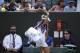 Germany's Angelique Kerber leaves the court after losing against Spain's Garbine Muguruza during their women's singles fourth round match on the seventh day of the 2017 Wimbledon Championships at The All England Lawn Tennis Club in Wimbledon, southwest London, on July 10, 2017. / AFP PHOTO / Daniel LEAL-OLIVAS / RESTRICTED TO EDITORIAL USE (Photo credit should read DANIEL LEAL-OLIVAS/AFP/Getty Images)