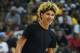LAS VEGAS, NV - JULY 07: LaMelo Ball, brother of Lonzo Ball #2 of the Los Angeles Lakers, takes part in a promotion during a timeout of a 2017 Summer League game between the Lakers and the Los Angeles Clippers at the Thomas & Mack Center on July 7, 2017 in Las Vegas, Nevada. The Clippers won 96-93 in overtime. NOTE TO USER: User expressly acknowledges and agrees that, by downloading and or using this photograph, User is consenting to the terms and conditions of the Getty Images License Agreement. (Photo by Ethan Miller/Getty Images)