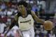 Sacramento Kings' De'Aaron Fox plays against the Los Angeles Lakers during the first half of an NBA summer league basketball game, Monday, July 10, 2017, in Las Vegas. (AP Photo/John Locher)