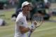 Britain's Andy Murray reacts after winning against France's Benoit Paire during their men's singles fourth round match on the seventh day of the 2017 Wimbledon Championships at The All England Lawn Tennis Club in Wimbledon, southwest London, on July 10, 2017.
Murray won the match 7-6, 6-4, 6-4. / AFP PHOTO / Adrian DENNIS / RESTRICTED TO EDITORIAL USE (Photo credit should read ADRIAN DENNIS/AFP/Getty Images)